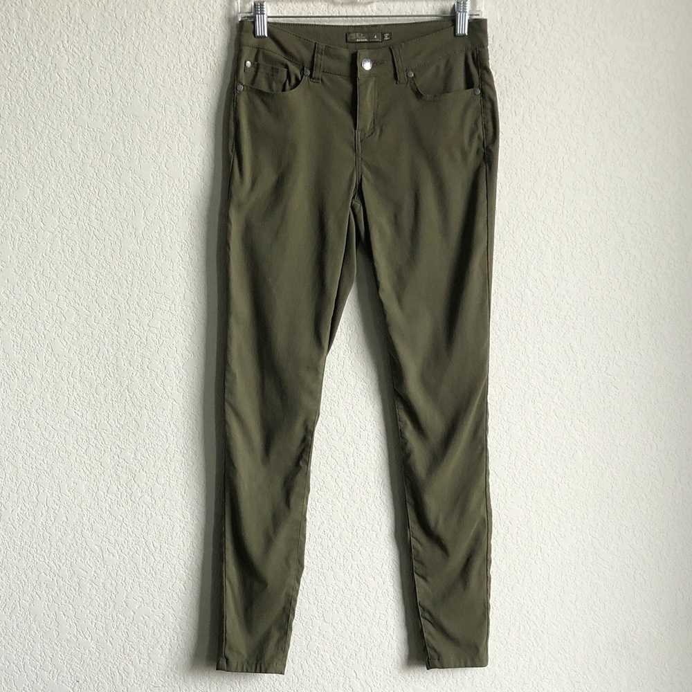 Prana Womens 5 Pocket Stretch Hiking Skinny Jeans Olive Green 4